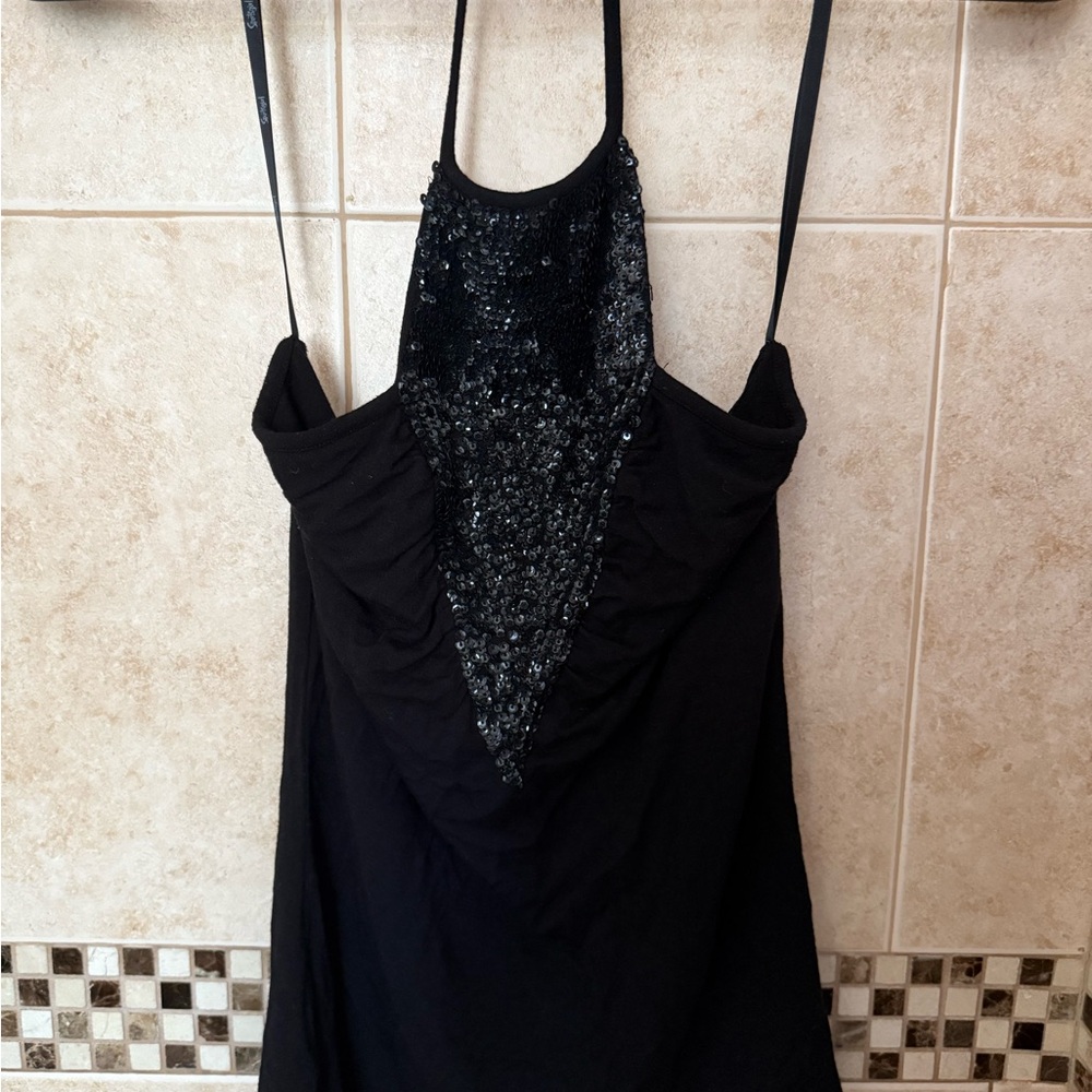 Black Sequin Halter